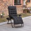 Outsunny Zero Gravity Chair, Folding Reclining Lounge Chair with Padded Cushion, Side Tray Black