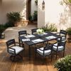 Outdoor Patio Aluminum Rectangle Dining Table Ember Black