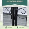 Outsunny 7' Garden Arch Arbor, Metal Arch Trellis with Gate Black