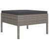 9 piece Garden Lounge Set Grey PE rattan