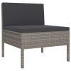 Garden Lounge Set Grey PE rattan 9 Piece Set Modular