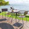 32" Round Outdoor Patio Table – Tempered Glass