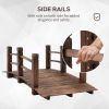 Fir Wood Garden Bridge Arc Walkway with Side Railings