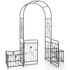Garden Arbor with Lockable Gate Side Planters