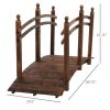 Garden Bridge Arc Walkway with Side Railings  Fir Wood