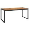 Patio Table with U-shaped Legs Solid Wood Acacia