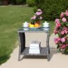Outdoor patio Furniture Coffee Table with clear tempered glass