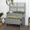 Outsunny Raised Garden Bed with Trellis, 2 Tier Wooden Gray