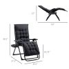 Outsunny Zero Gravity Chair, Folding Reclining Lounge Chair with Padded Cushion, Side Tray Black