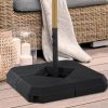 Outsunny 4-Piece Outdoor Patio Offset Umbrella Base Stand Weight Holder w/ Cross Base Black