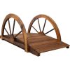 Wooden Garden Bridge Arc Footbridge, Stained Wood