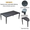 Outdoor Patio Aluminum Rectangle Dining Table Ember Black