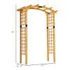Outsunny 90in Wood Garden Arbor Arch with Trellis Wall