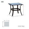 Patio Garden Wicker Side Table with Tempered Glass Top