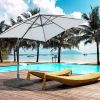 Outsunny Square Cantilever Patio Umbrella Base with 4 Wheels Weight
