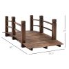 Fir Wood Garden Bridge Arc Walkway with Side Railings