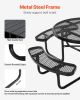 VEVOR Heavy-Duty Outdoor Picnic Table with umbrella hole, metal