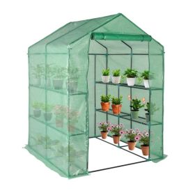PE Fabric Flower Room Mesh Racks Zipper Door (Option: Green black)