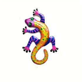 1pc/4pcs Metal Gecko Wall Decor (Style: Yellow (1pc))