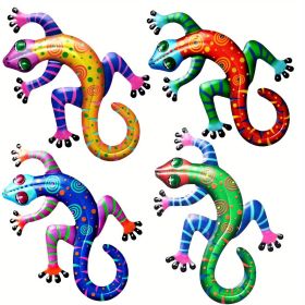 1pc/4pcs Metal Gecko Wall Decor (Style: Set (4pcs))