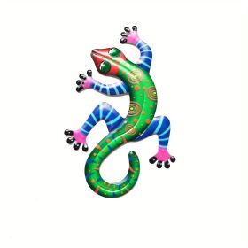 1pc/4pcs Metal Gecko Wall Decor (Style: Green (1pc))