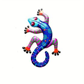 1pc/4pcs Metal Gecko Wall Decor (Style: Blue (1pc))