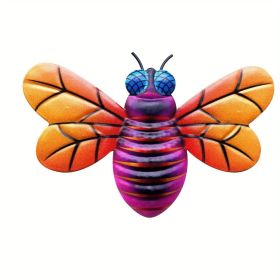 1pc/4pcs, Metal Colorful Bee Wall Decor Outside (Style: Orange)