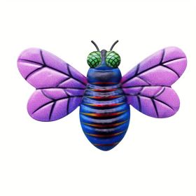 1pc/4pcs, Metal Colorful Bee Wall Decor Outside (Style: Purple)