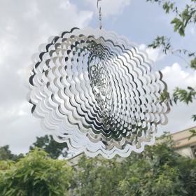 1pc 3D Hanging Wind Spinner Outdoor (Color: Silvery)