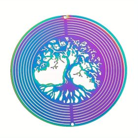 1pc Colorful Tree Of Life Wind Chime Spinner 3.94inch (Model: Round, size: 10cm/3.94inch)