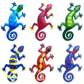 1pc Metal Gecko Wall Art Decor (Style: 6pc/set)