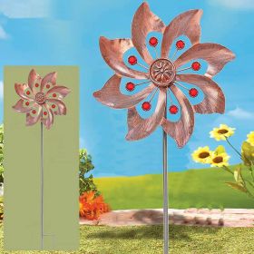 1pc Wind Spinner With Garden Stake (Style: Garden Spinning Ornament)