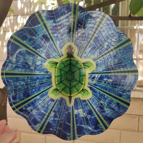 Creative 3D Kinetic Stainless Steel Wind Spinner Mandala Butterfly (Color: Turtle, size: 30cm 12inch)