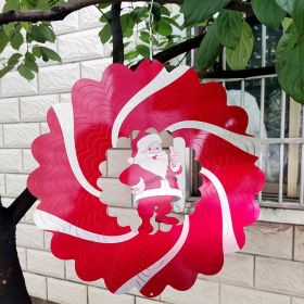 Creative 3D Kinetic Stainless Steel Wind Spinner Mandala Butterfly (Color: Santa, size: 30cm 12inch)