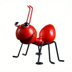 1pc Metal Ant Ornament Colorful Cute Insect (Color: Red)