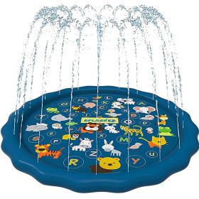 Inflatable Water Mat 100/170 CM for Kids and Pets Outdoor Fun (Ships From: China, Color: 170cm Dark blue)