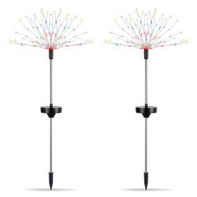 2Pcs Solar Powered Starburst Lights 240 LEDs Firework Lamp Garden Path Decor Lights (Light Color: Color)
