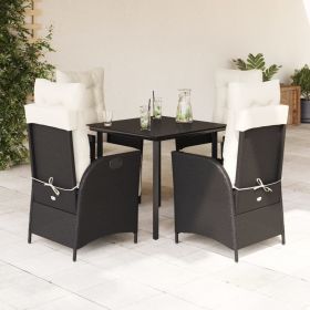 Garden 3 piece Dining Set Black (Color: BLACK)