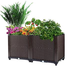Raised Garden Bed Plant Growth Box with Self-watering System Elevated (size: 60_30_20cm)