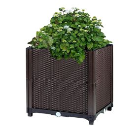 Raised Garden Bed Plant Growth Box with Self-watering System Elevated (size: 30_30_35cm)