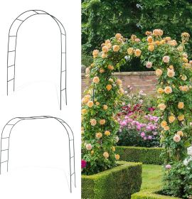 Black Garden Arch Arbors, Trellis 6-8ft (Color: BLACK)