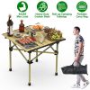 Folding Camping Table Portable Lightweight Carbon Steel Roll-up with Carry Bag