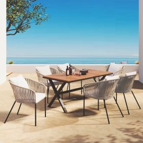 Outdoor Garden Dining Set – 7-Piece Patio Furniture (Color: as Pic)
