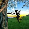 1pc Angel On Branch Steel Silhouette Metal Art Fairy Silhouette
