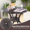 31.5" Cast Aluminum Table Patio Round Dining Table with Umbrella Hole