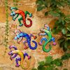 1pc/4pcs Metal Gecko Wall Decor
