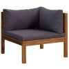 10 piece Wooden Lounge Set Dark Grey