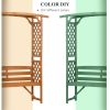 Outsunny Patio Garden Bench Arbor Arch with Pergola and 2 Trellises
