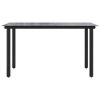 Patio Dining Table Black  Steel and Tempered Glass