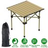 Folding Camping Table Portable Lightweight Carbon Steel Roll-up with Carry Bag